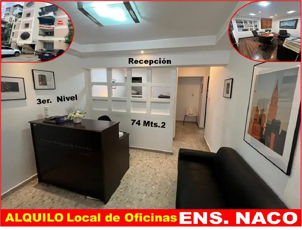 ALQUILO LOCAL DE OFICINAS EN ENSANCHE NACO 74 Mts.2 3er. NIVEL Foto 7276085-1.jpg
